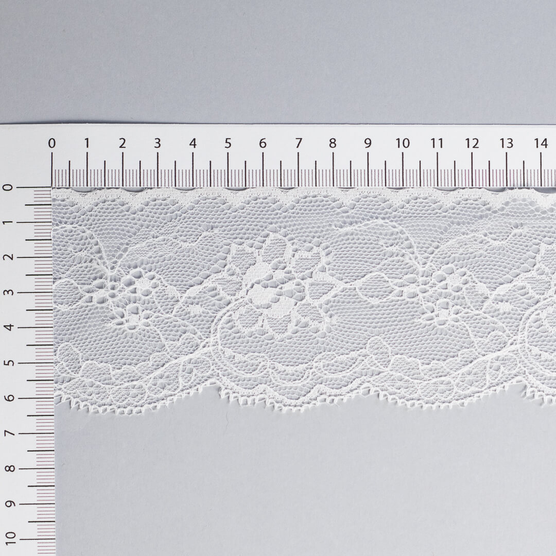 White Chantilly Stretch Lace Fabric